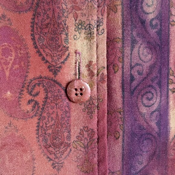 Coldwater Creek Paisley Floral Button-Down Top Women’s‎ Size L Orange Red - Picture 4 of 8